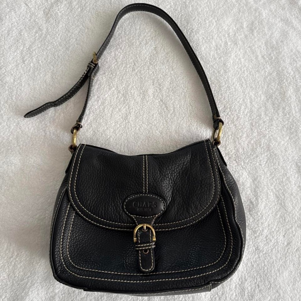 vintage chapmans black textured shoulder bag
